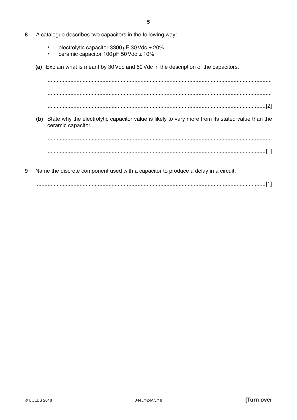 Cambridge IGCSE Design and Technology 0445 2018 May/June Paper 4 · Variant 2 question paper, page 5 of 20