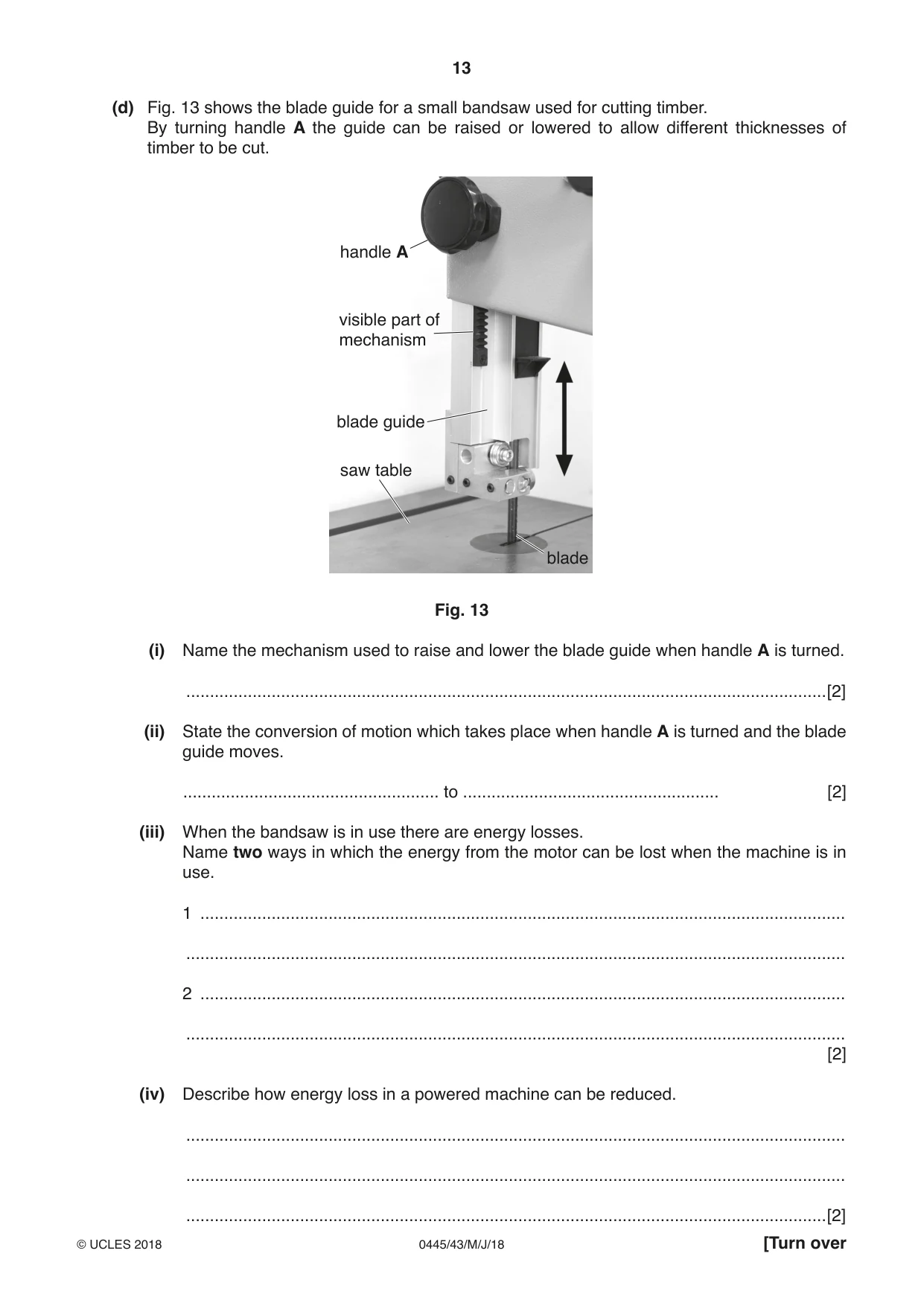 Cambridge IGCSE Design and Technology 0445 2018 May/June Paper 4 · Variant 3 question paper, page 13 of 20