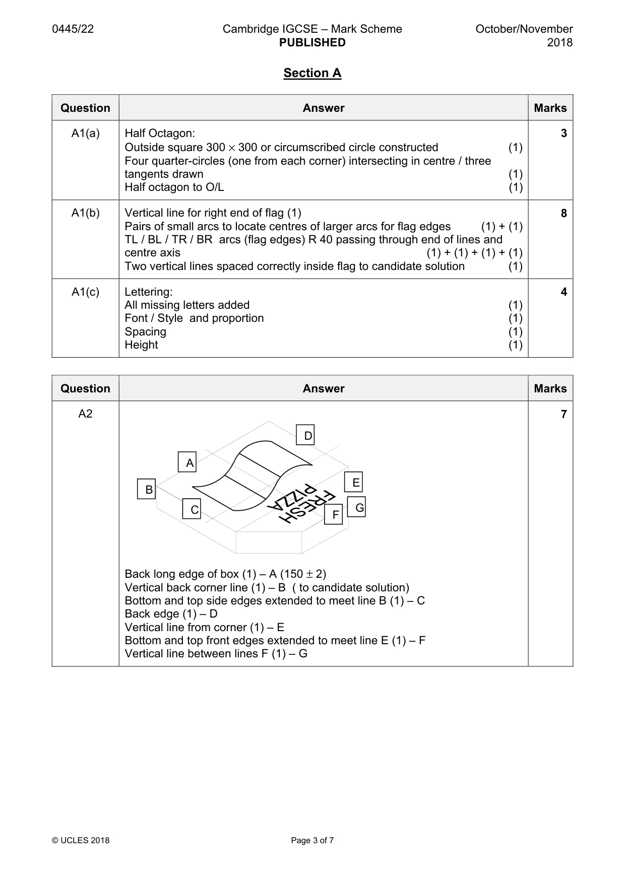 Mark scheme, page 3 of 7