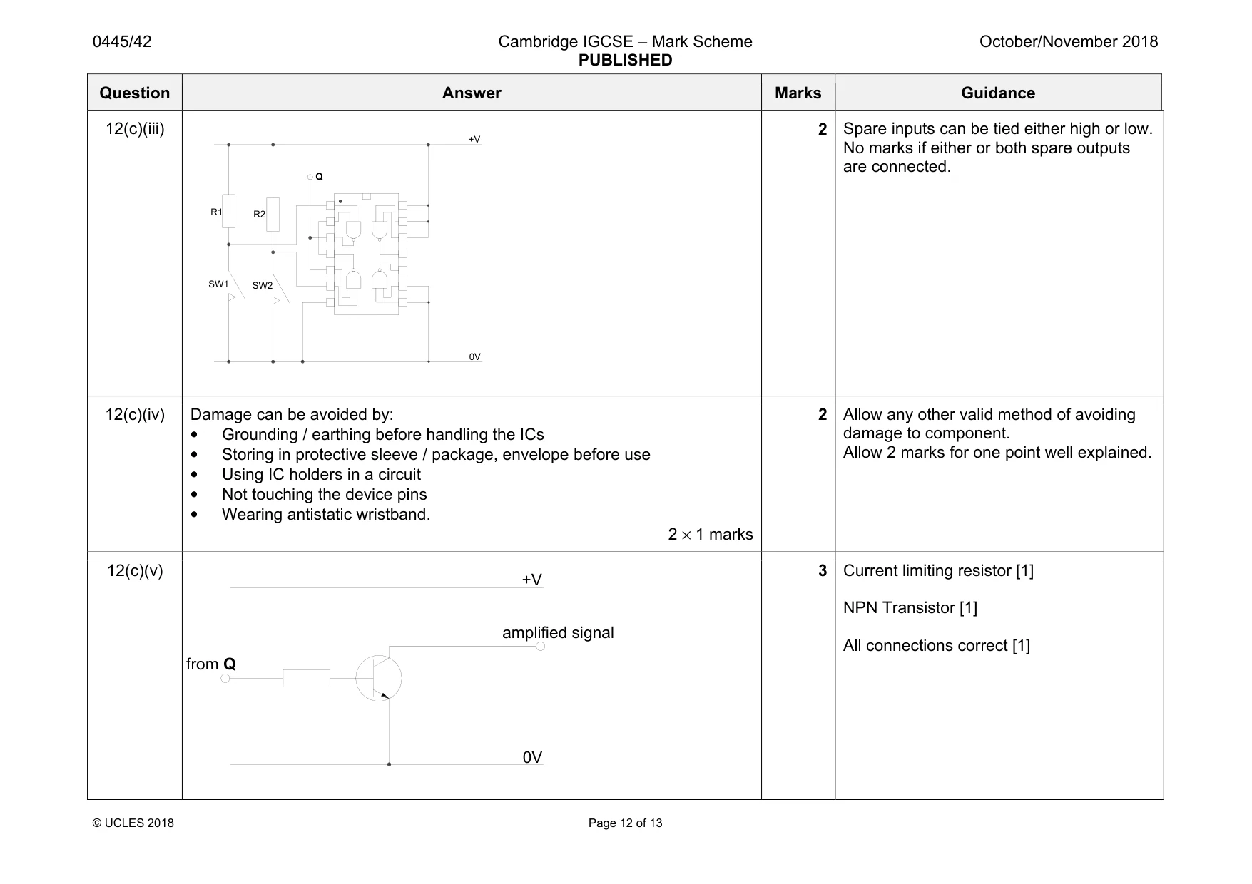 Mark scheme, page 12 of 13