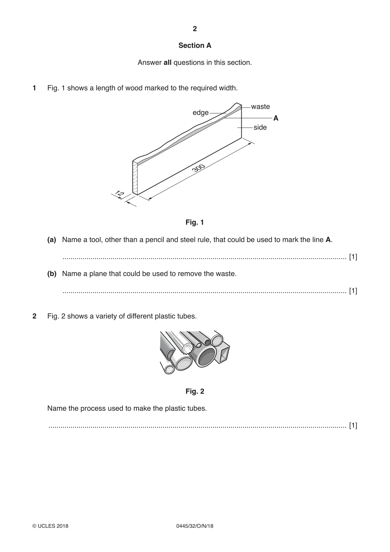 Cambridge IGCSE Design and Technology 0445 2018 Oct/Nov Paper 3 · Variant 2 question paper, page 2 of 20