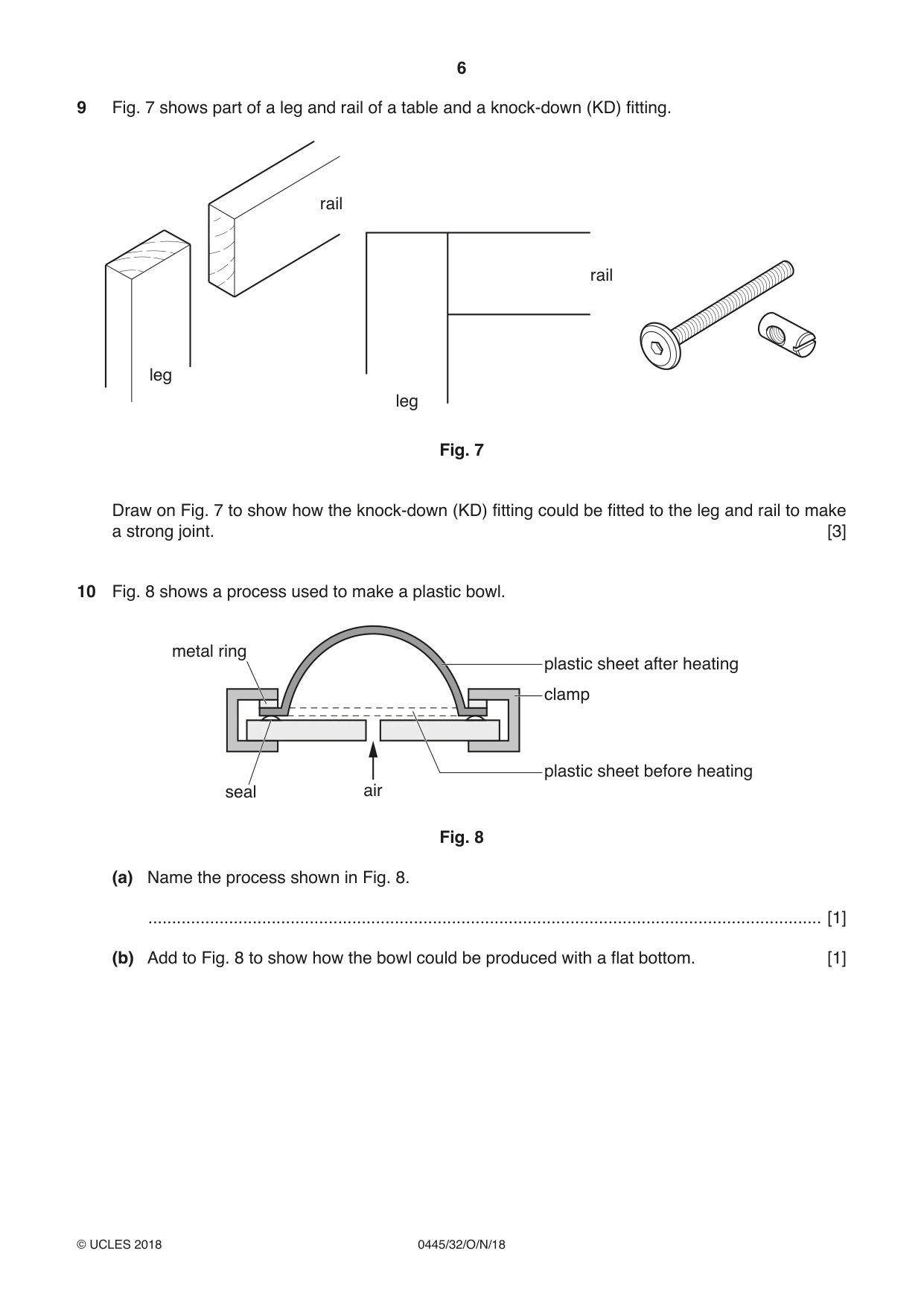 Cambridge IGCSE Design and Technology 0445 2018 Oct/Nov Paper 3 · Variant 2 question paper, page 6 of 20