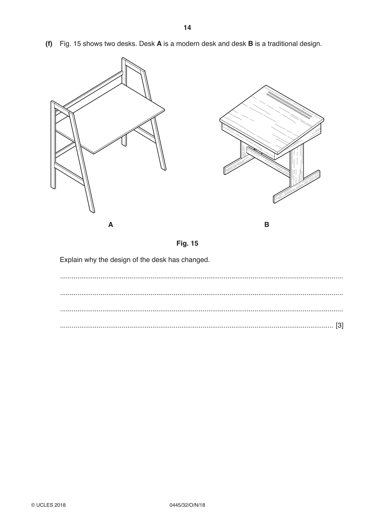 Cambridge IGCSE Design and Technology 0445 2018 Oct/Nov Paper 3 · Variant 2 question paper, page 14 of 20