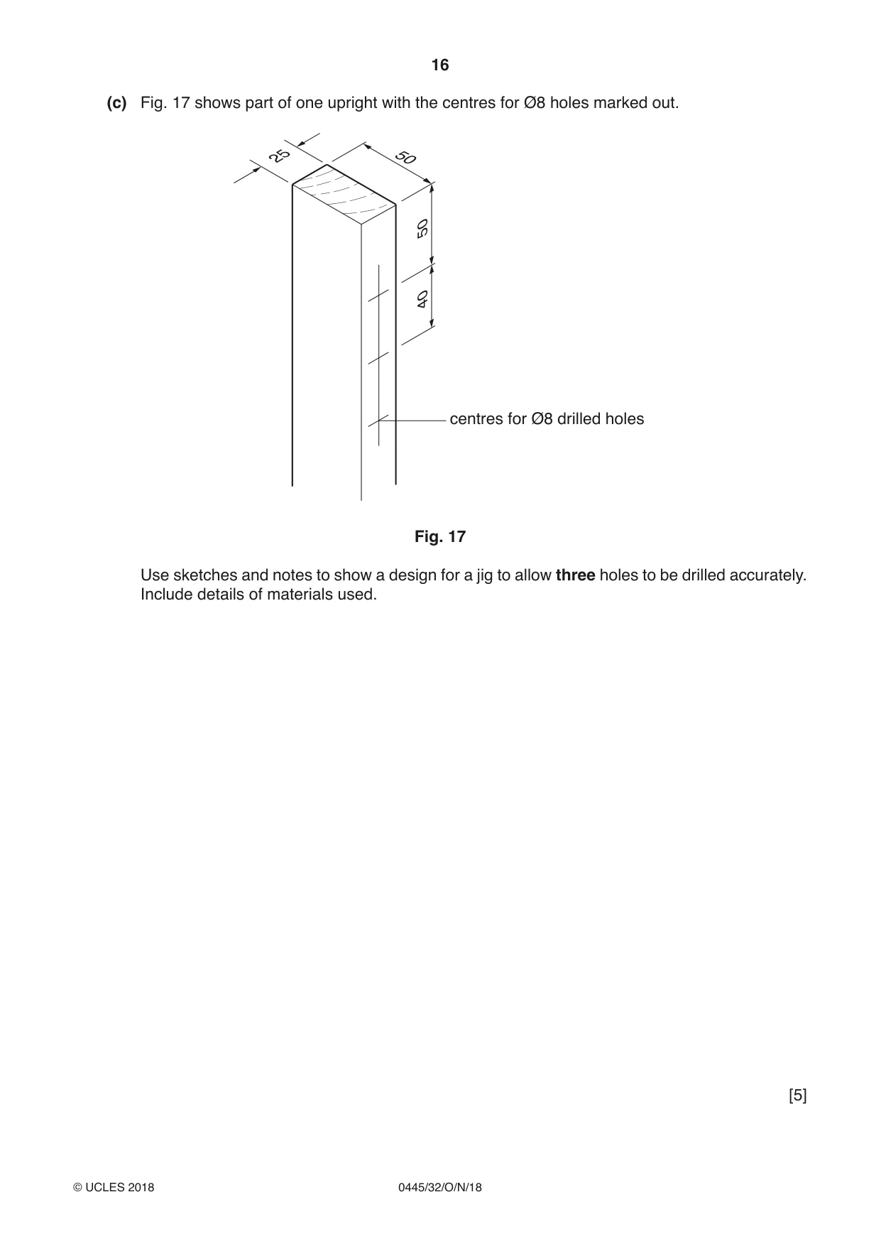 Cambridge IGCSE Design and Technology 0445 2018 Oct/Nov Paper 3 · Variant 2 question paper, page 16 of 20