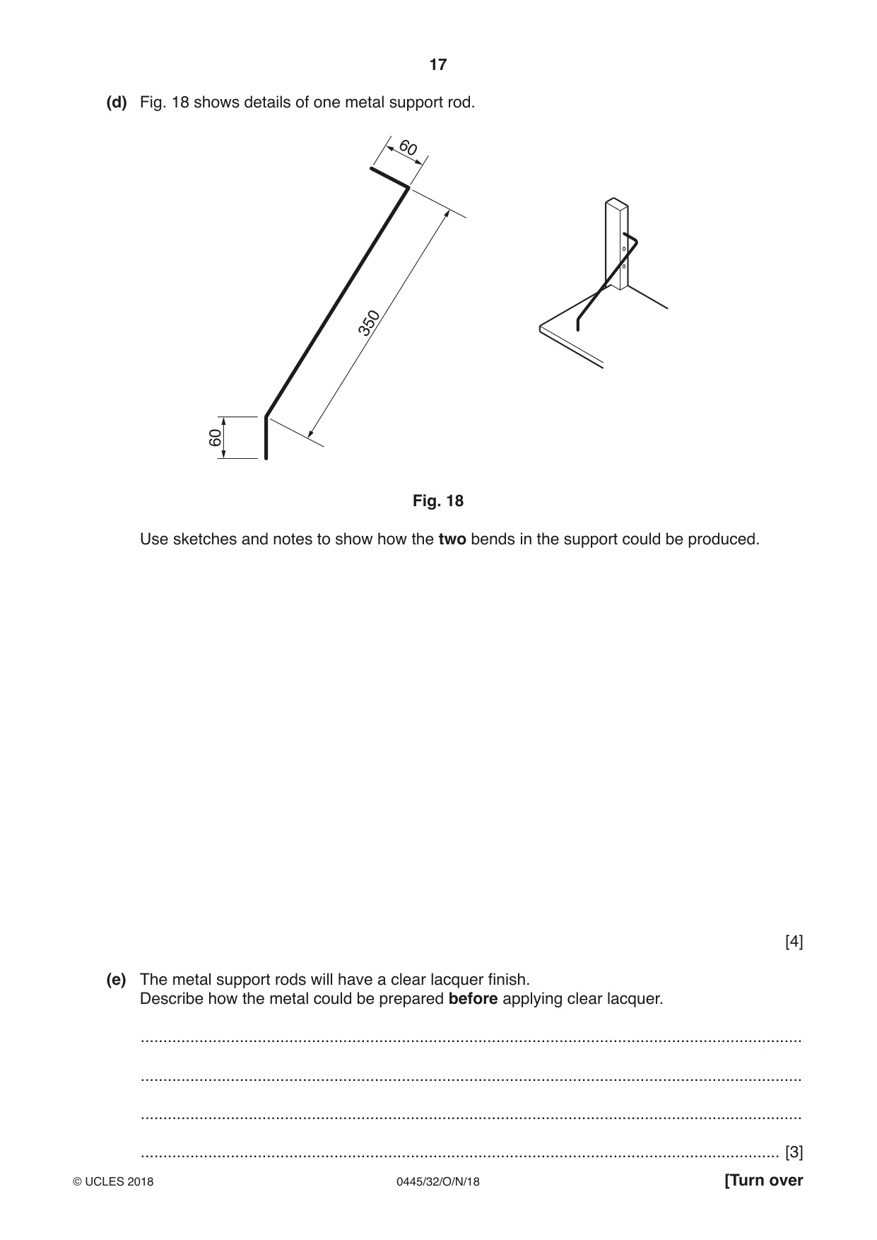 Cambridge IGCSE Design and Technology 0445 2018 Oct/Nov Paper 3 · Variant 2 question paper, page 17 of 20