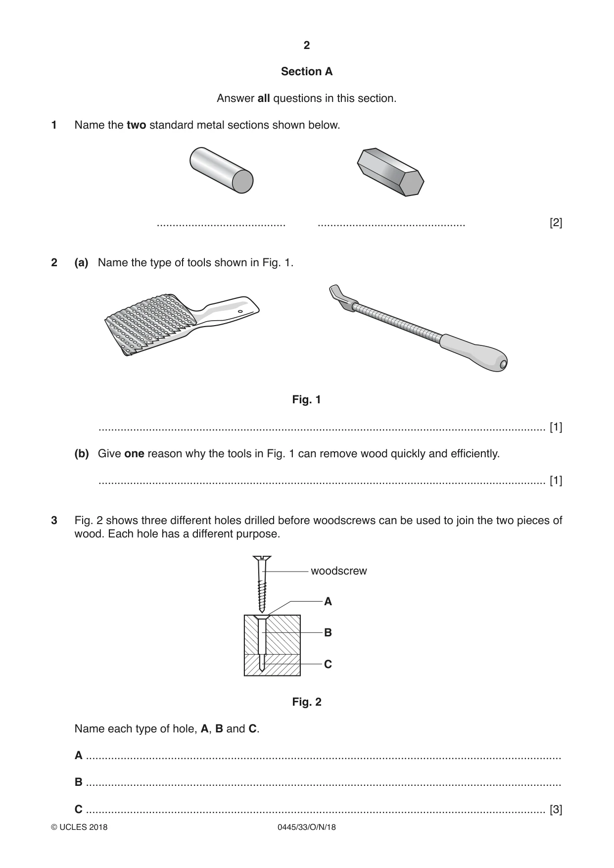 Cambridge IGCSE Design and Technology 0445 2018 Oct/Nov Paper 3 · Variant 3 question paper, page 2 of 20