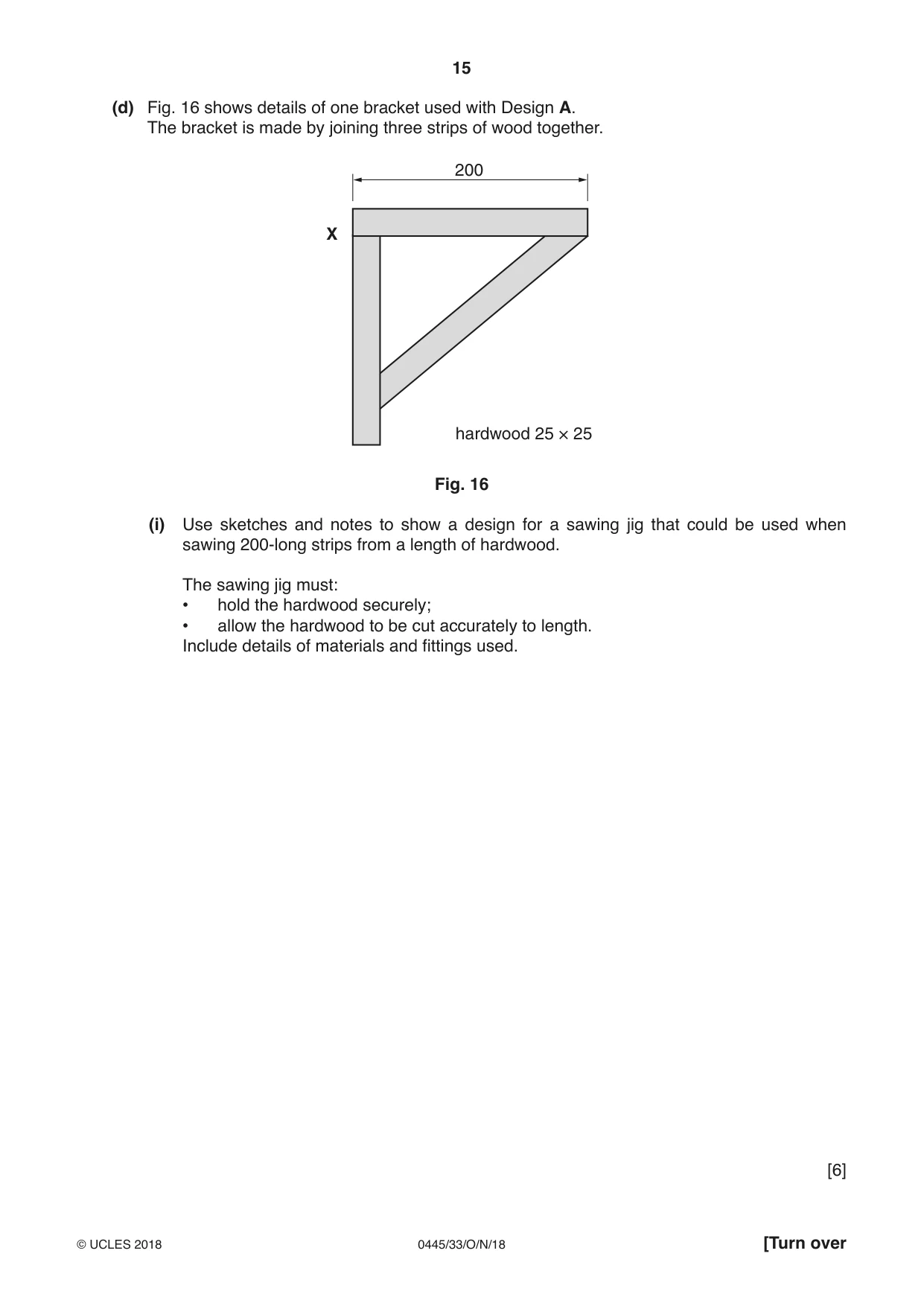 Cambridge IGCSE Design and Technology 0445 2018 Oct/Nov Paper 3 · Variant 3 question paper, page 15 of 20