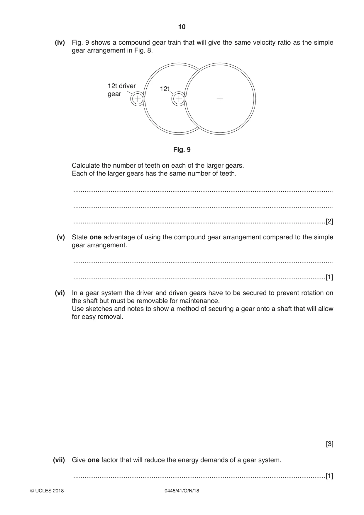 Cambridge IGCSE Design and Technology 0445 2018 Oct/Nov Paper 4 · Variant 1 question paper, page 10 of 20