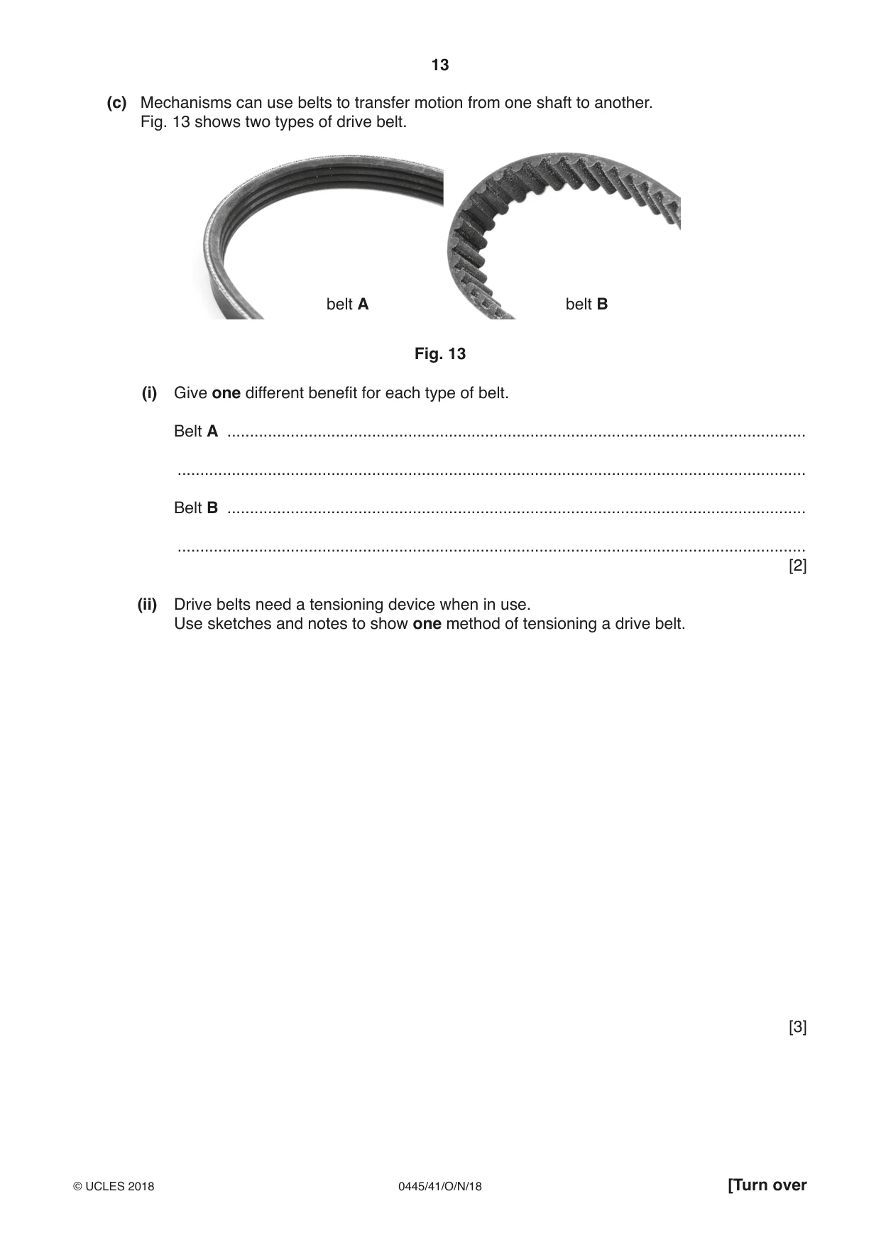 Cambridge IGCSE Design and Technology 0445 2018 Oct/Nov Paper 4 · Variant 1 question paper, page 13 of 20