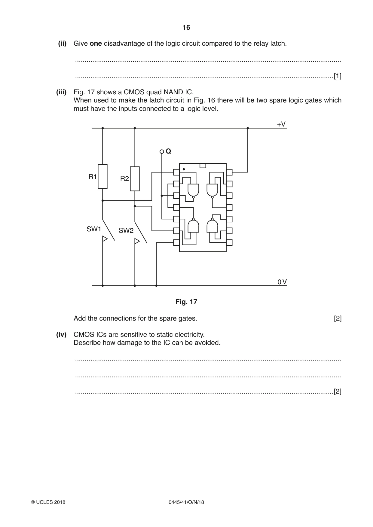 Cambridge IGCSE Design and Technology 0445 2018 Oct/Nov Paper 4 · Variant 1 question paper, page 16 of 20
