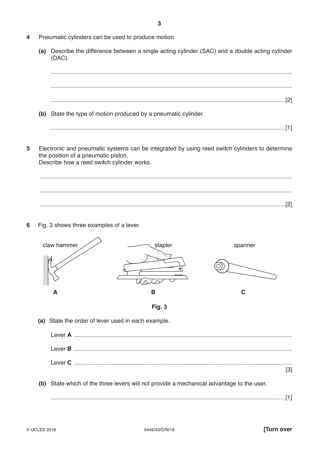 Cambridge IGCSE Design and Technology 0445 2018 Oct/Nov Paper 4 · Variant 3 question paper, page 3 of 20