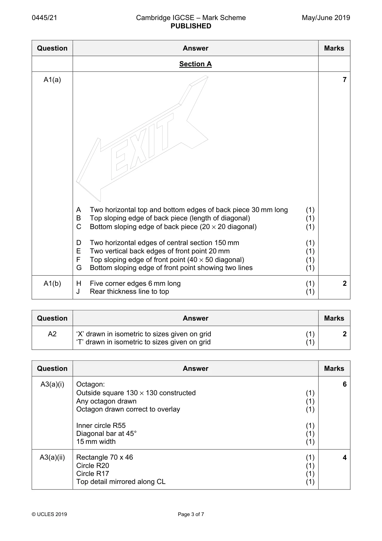 Mark scheme, page 3 of 7