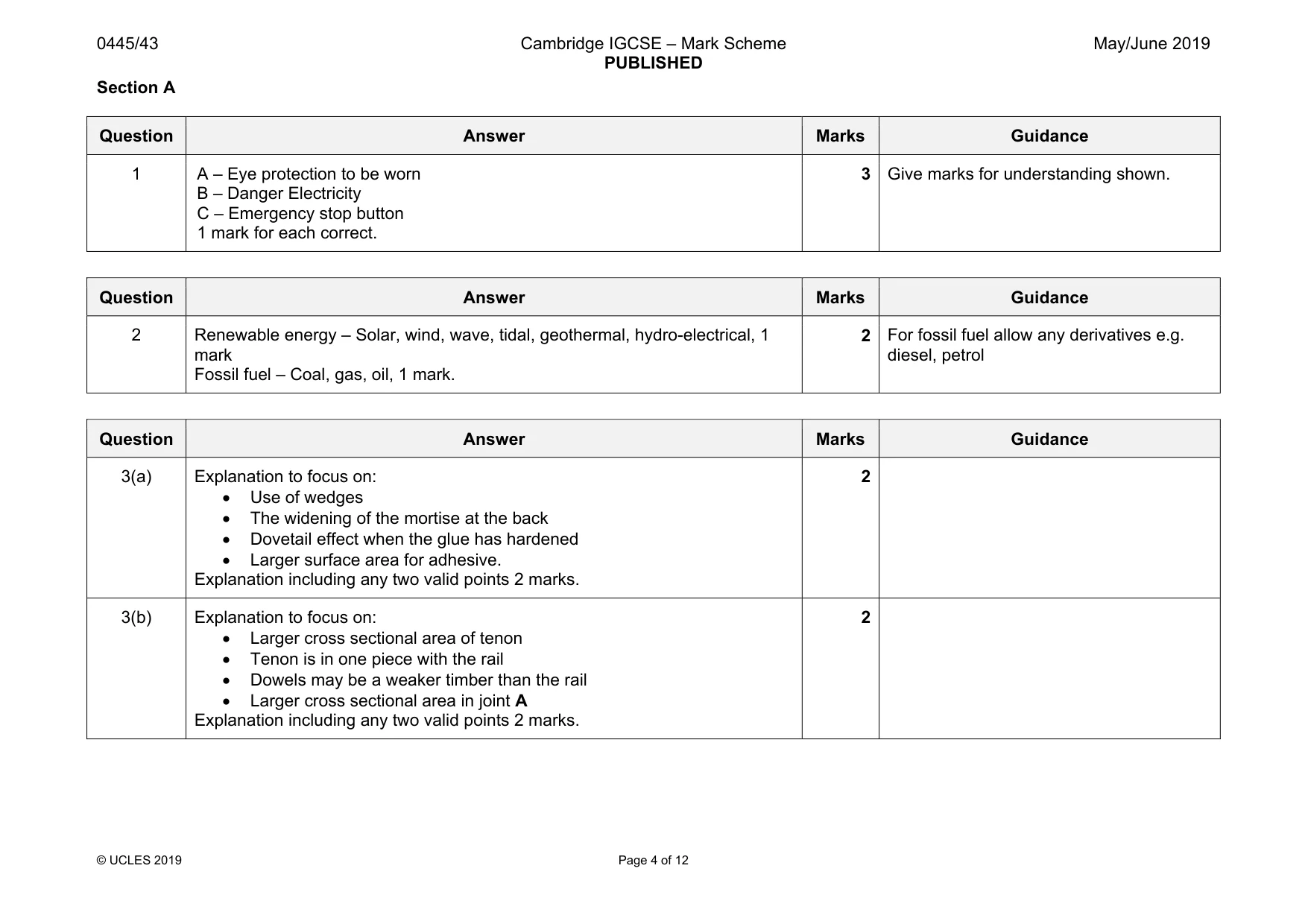 Mark scheme, page 4 of 12