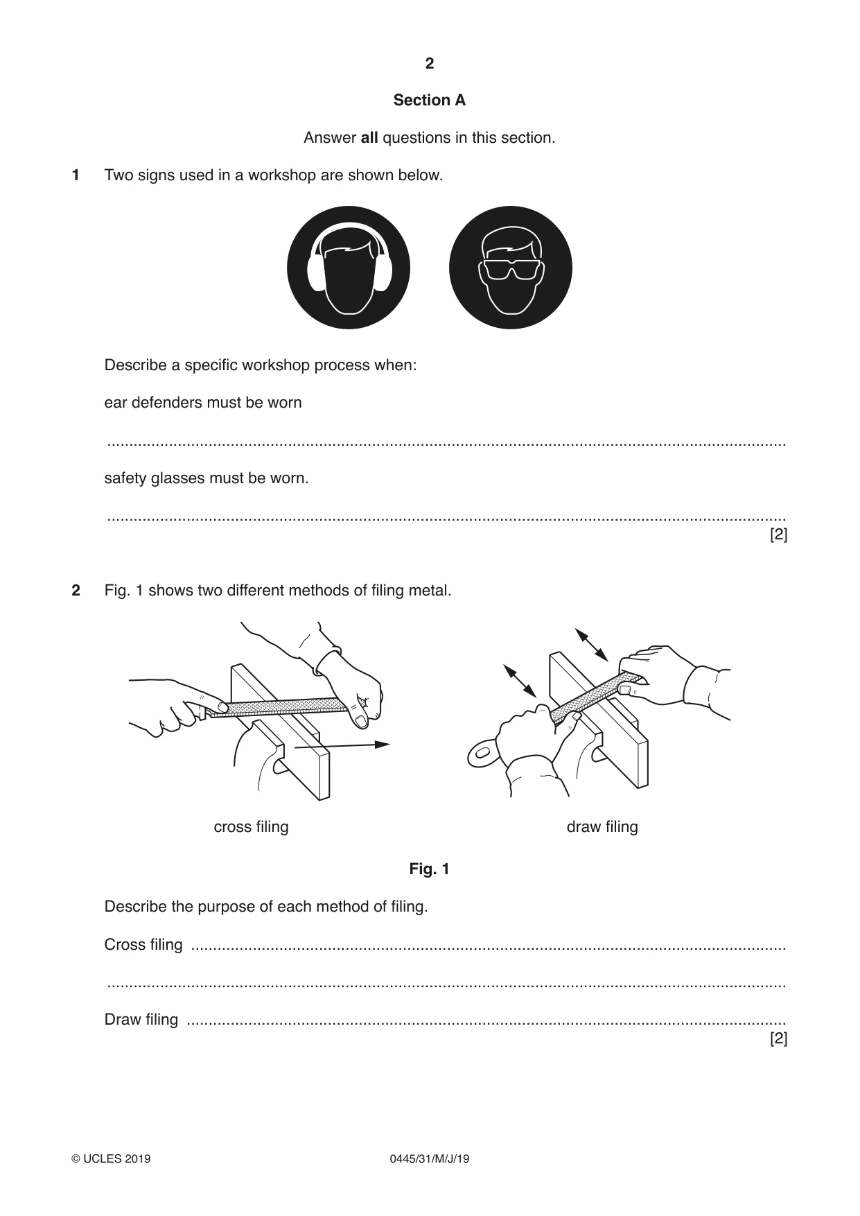 Cambridge IGCSE Design and Technology 0445 2019 May/June Paper 3 · Variant 1 question paper, page 2 of 20
