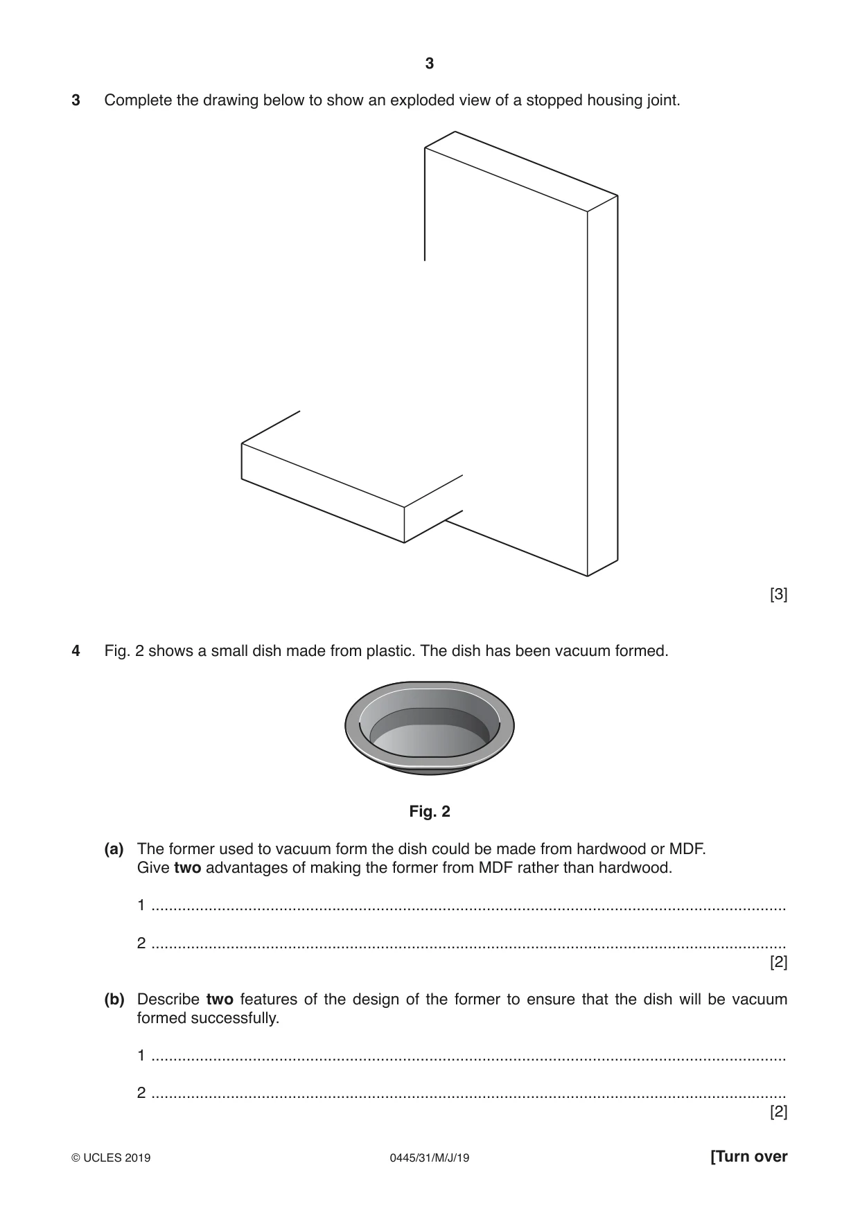 Cambridge IGCSE Design and Technology 0445 2019 May/June Paper 3 · Variant 1 question paper, page 3 of 20