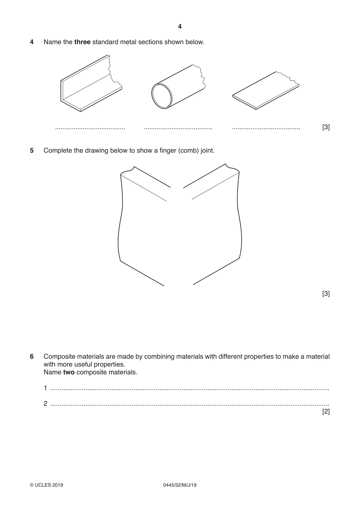 Cambridge IGCSE Design and Technology 0445 2019 May/June Paper 3 · Variant 2 question paper, page 4 of 20