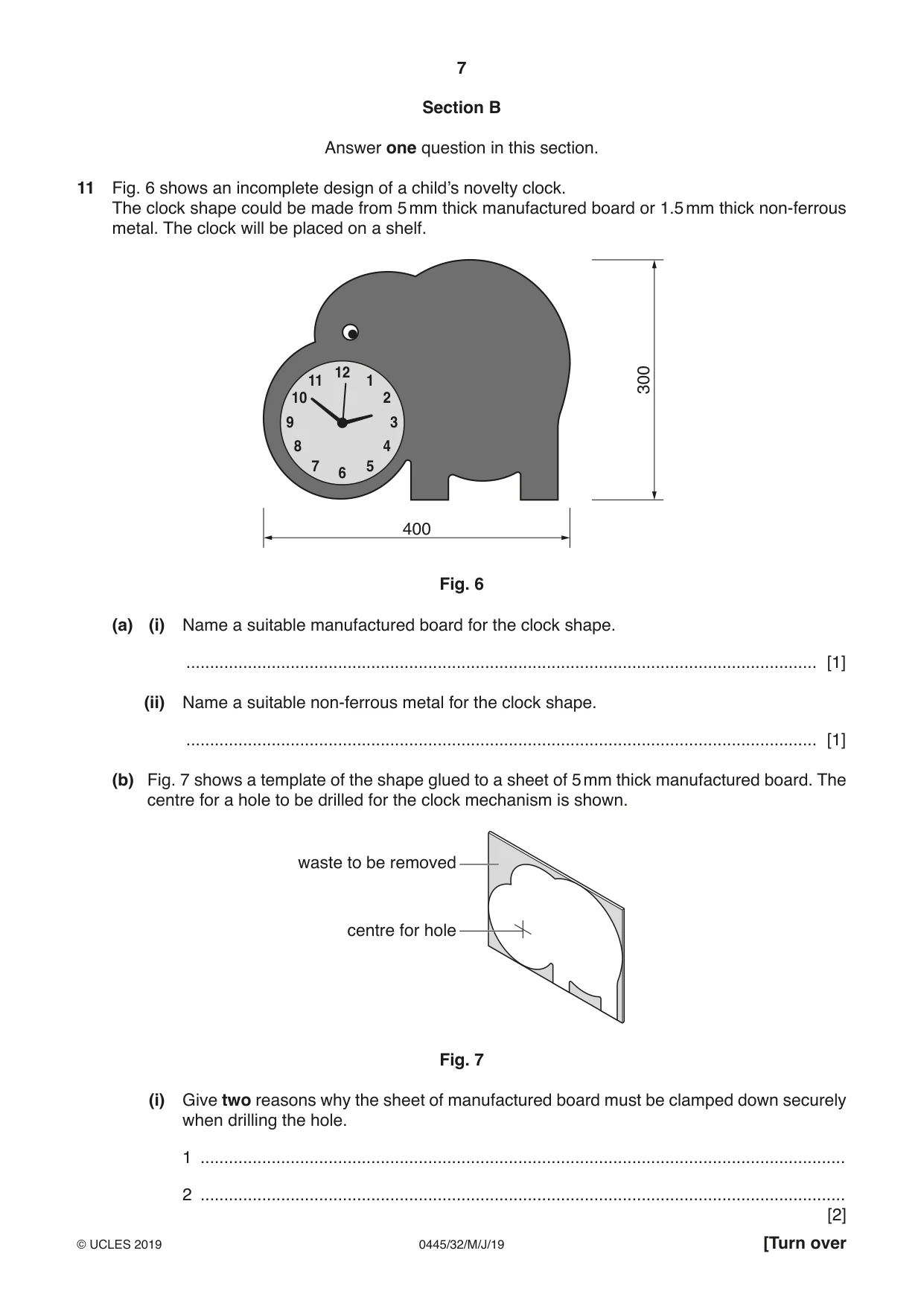 Cambridge IGCSE Design and Technology 0445 2019 May/June Paper 3 · Variant 2 question paper, page 7 of 20