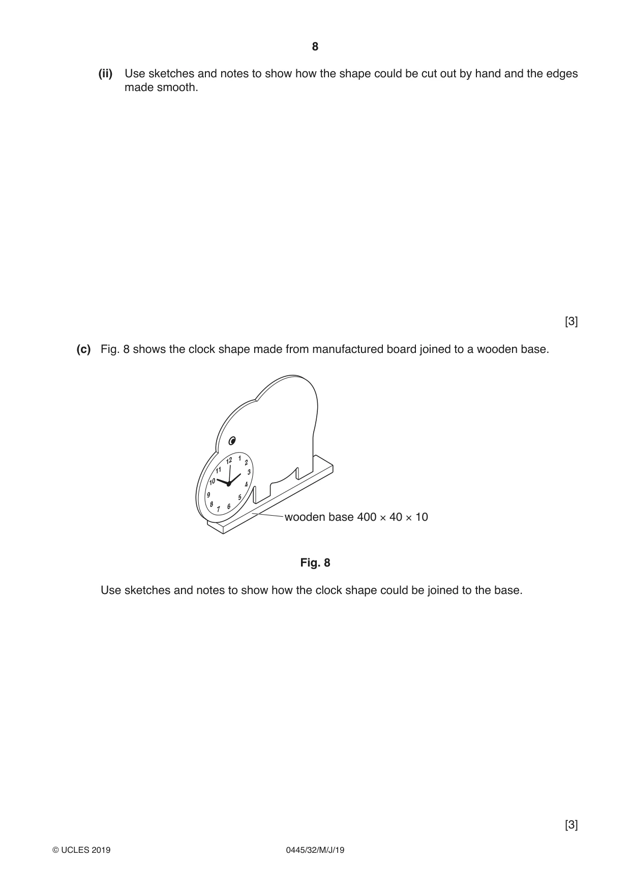 Cambridge IGCSE Design and Technology 0445 2019 May/June Paper 3 · Variant 2 question paper, page 8 of 20