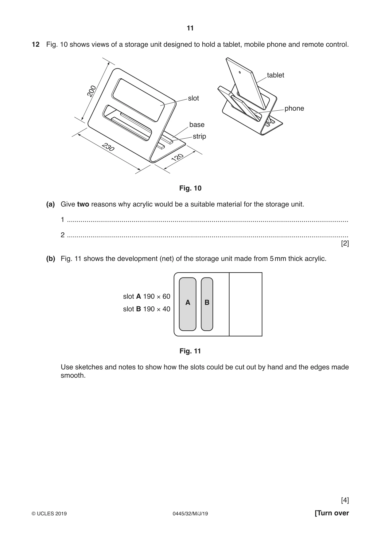 Cambridge IGCSE Design and Technology 0445 2019 May/June Paper 3 · Variant 2 question paper, page 11 of 20