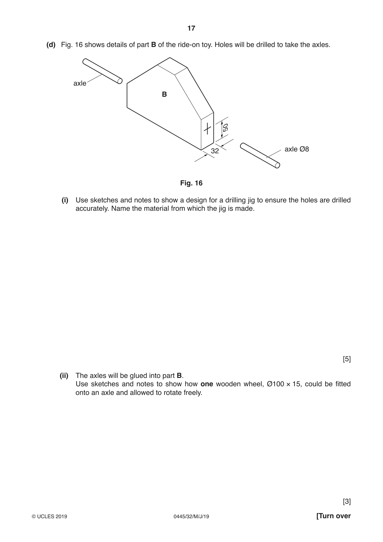 Cambridge IGCSE Design and Technology 0445 2019 May/June Paper 3 · Variant 2 question paper, page 17 of 20