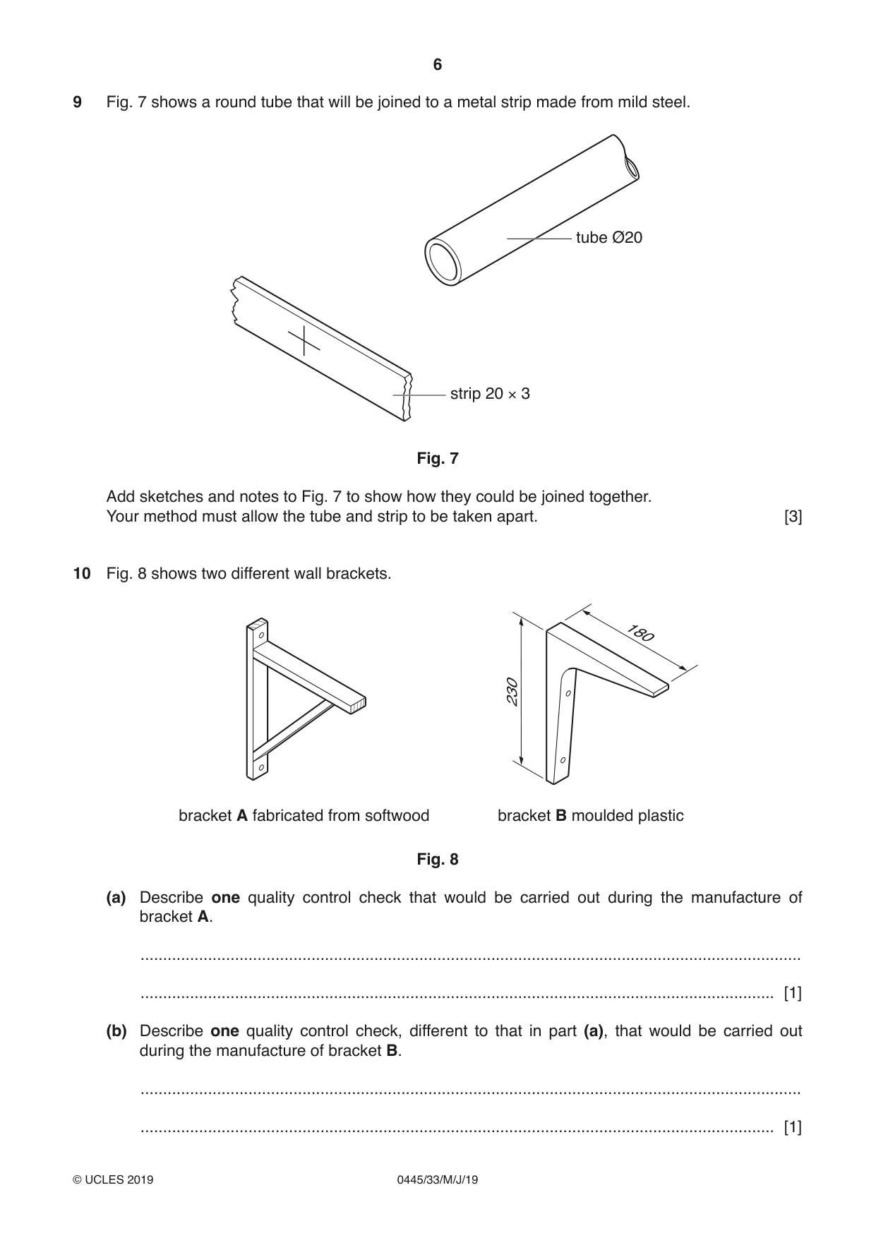 Cambridge IGCSE Design and Technology 0445 2019 May/June Paper 3 · Variant 3 question paper, page 6 of 20