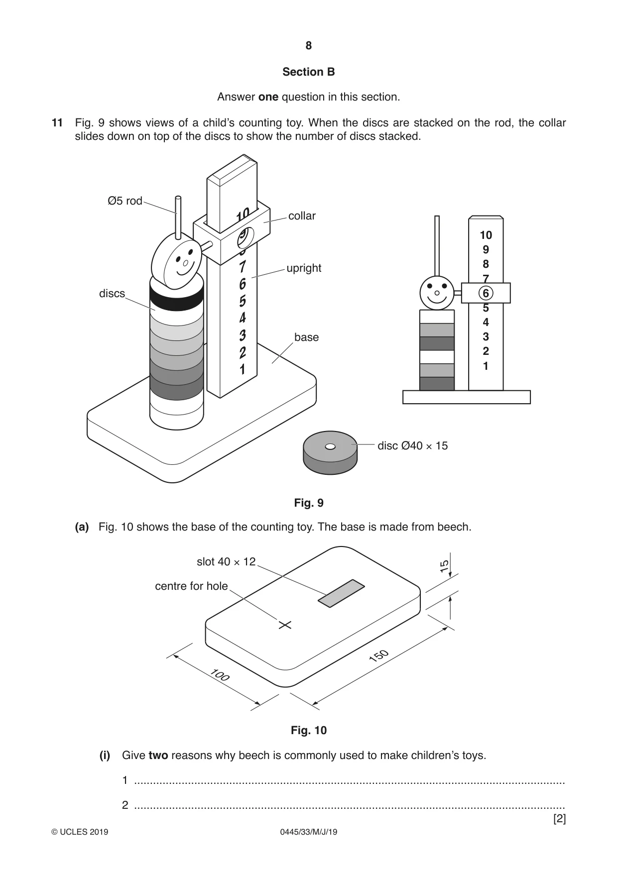 Cambridge IGCSE Design and Technology 0445 2019 May/June Paper 3 · Variant 3 question paper, page 8 of 20