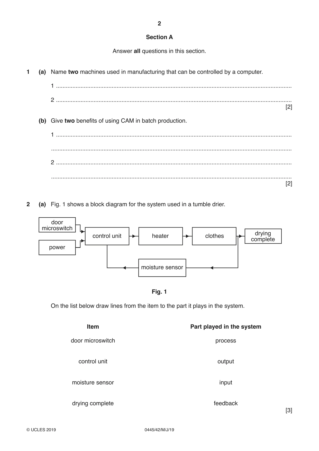 Cambridge IGCSE Design and Technology 0445 2019 May/June Paper 4 · Variant 2 question paper, page 2 of 20