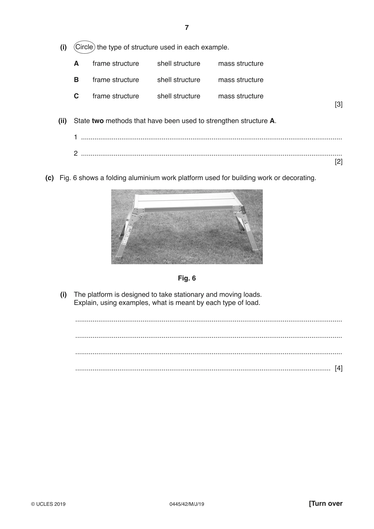 Cambridge IGCSE Design and Technology 0445 2019 May/June Paper 4 · Variant 2 question paper, page 7 of 20