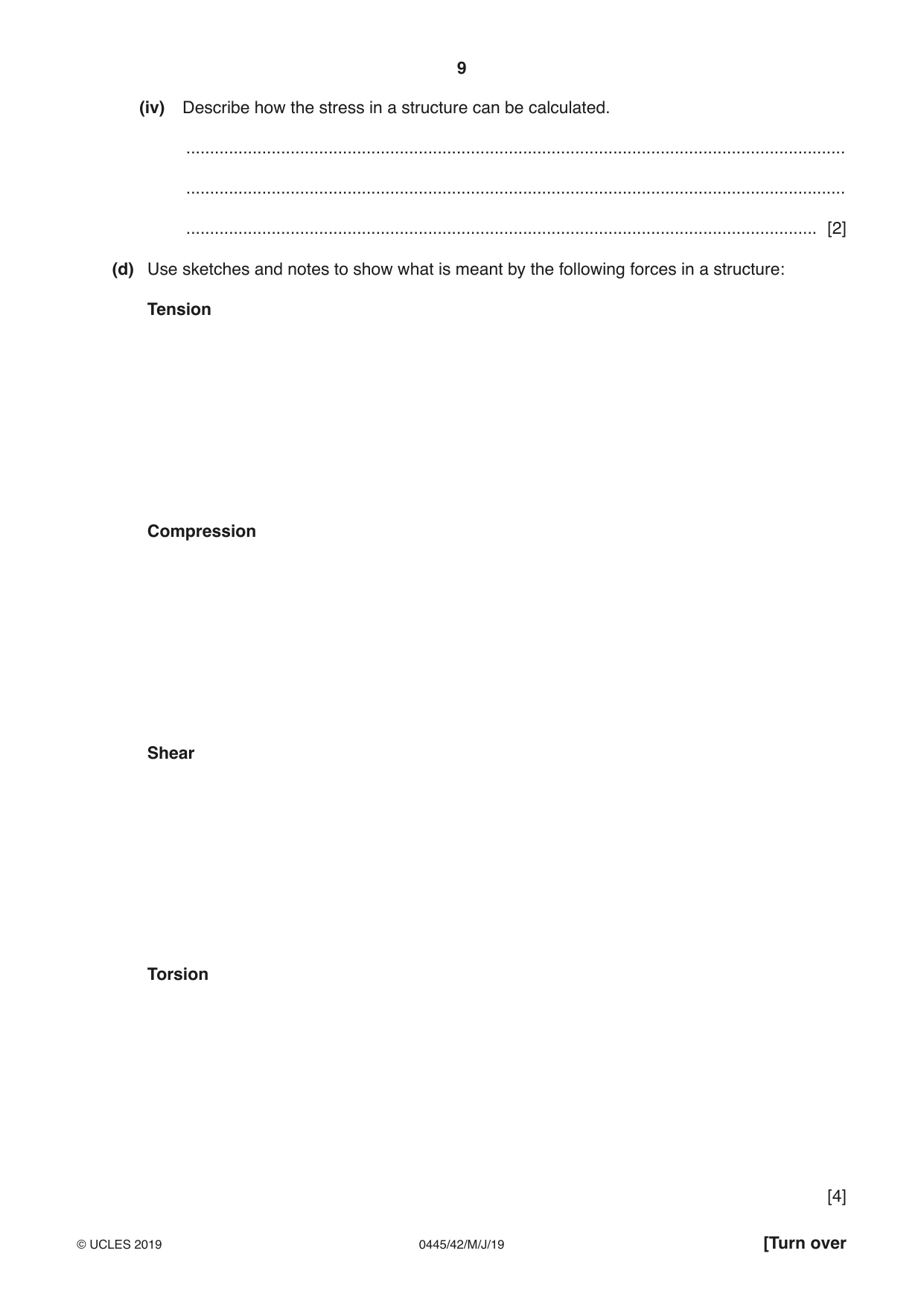Cambridge IGCSE Design and Technology 0445 2019 May/June Paper 4 · Variant 2 question paper, page 9 of 20