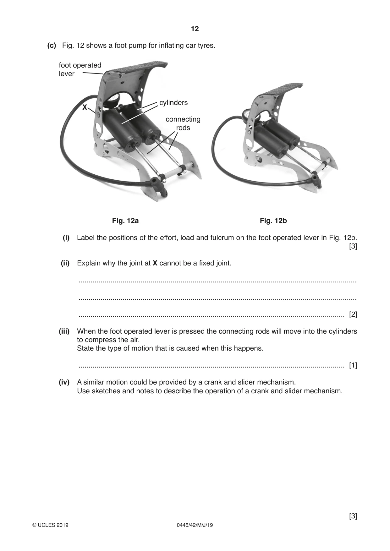 Cambridge IGCSE Design and Technology 0445 2019 May/June Paper 4 · Variant 2 question paper, page 12 of 20