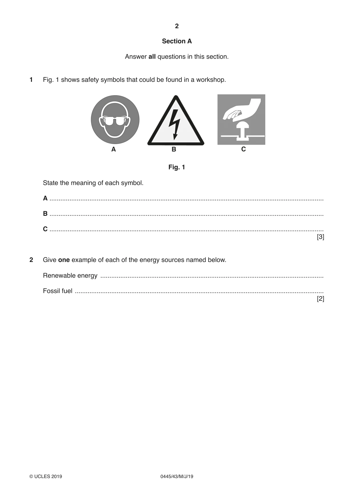Cambridge IGCSE Design and Technology 0445 2019 May/June Paper 4 · Variant 3 question paper, page 2 of 24