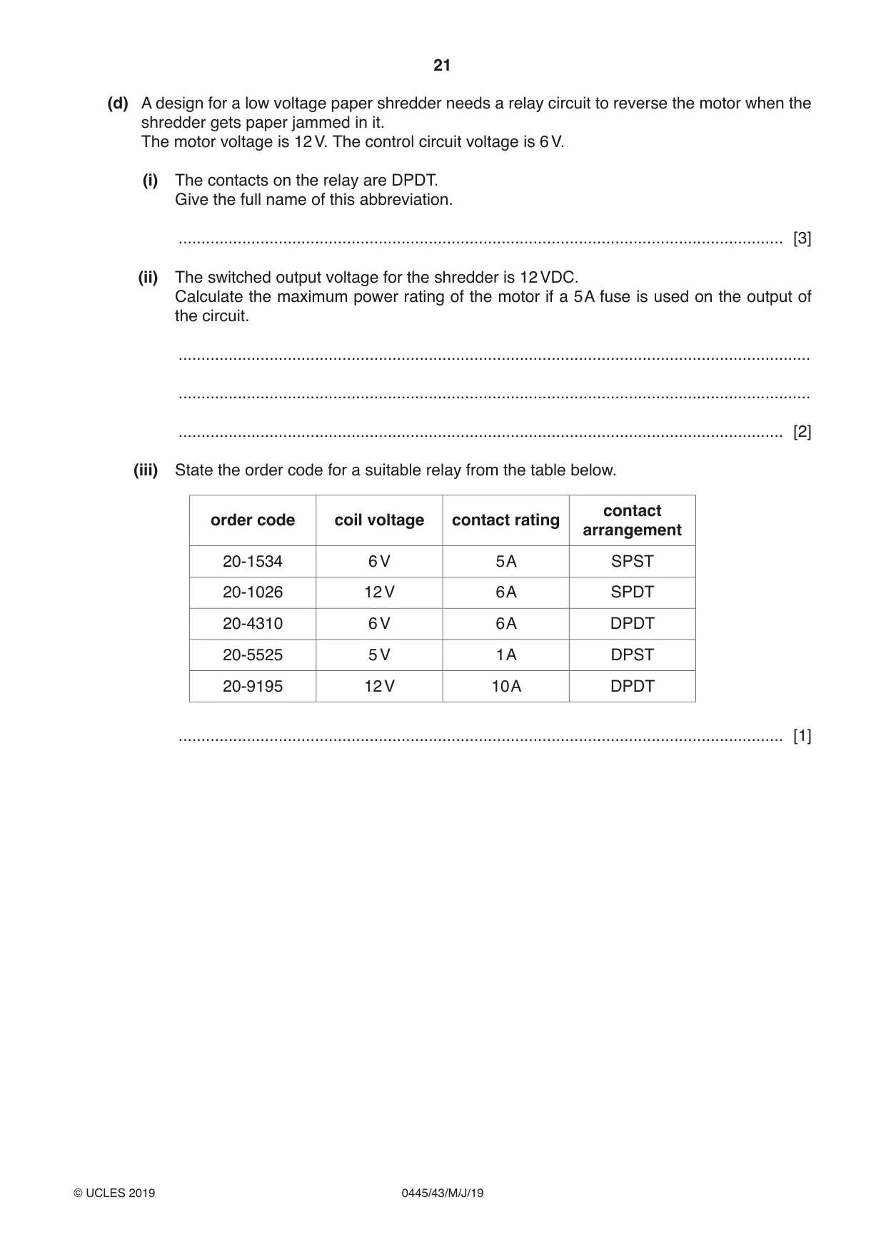 Cambridge IGCSE Design and Technology 0445 2019 May/June Paper 4 · Variant 3 question paper, page 21 of 24