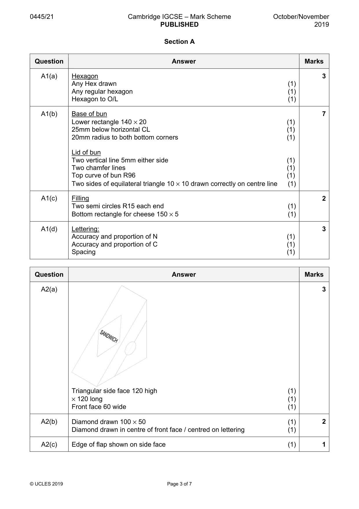 Mark scheme, page 3 of 7