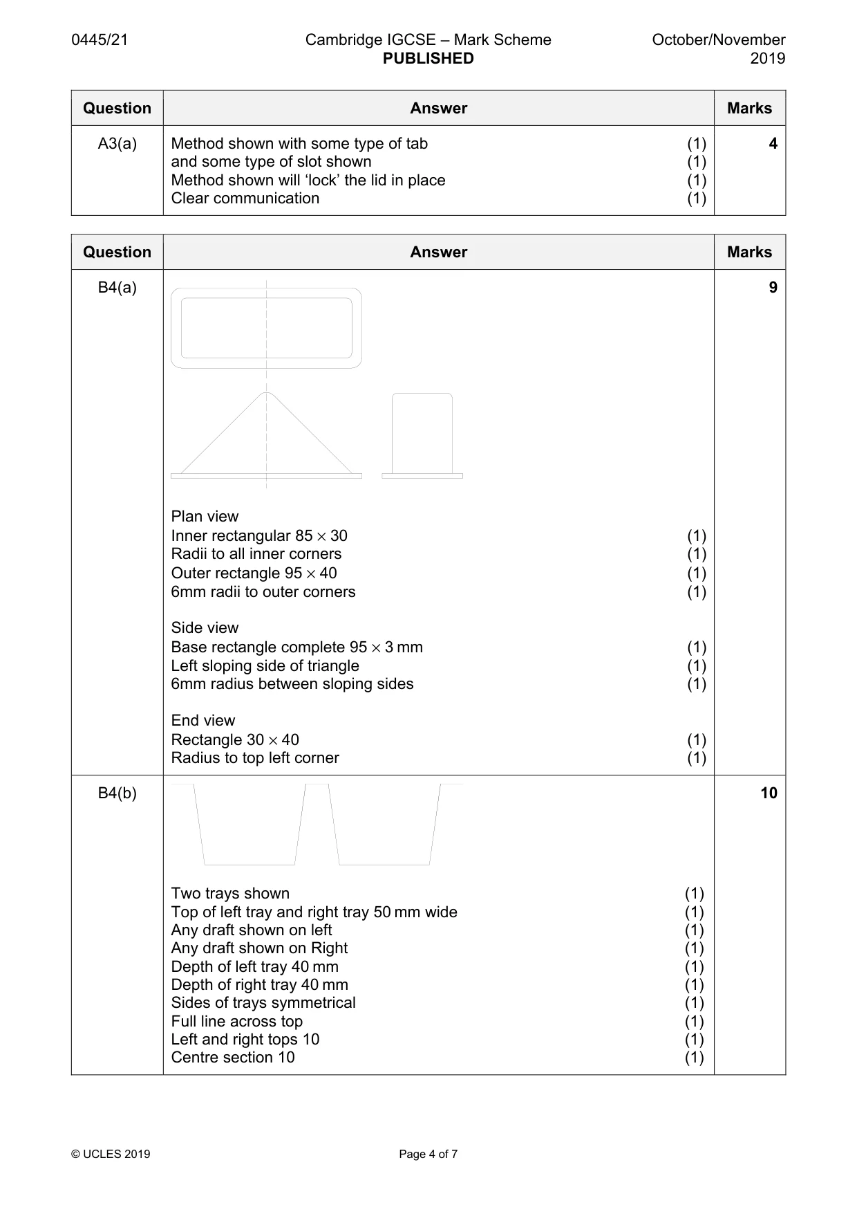 Mark scheme, page 4 of 7