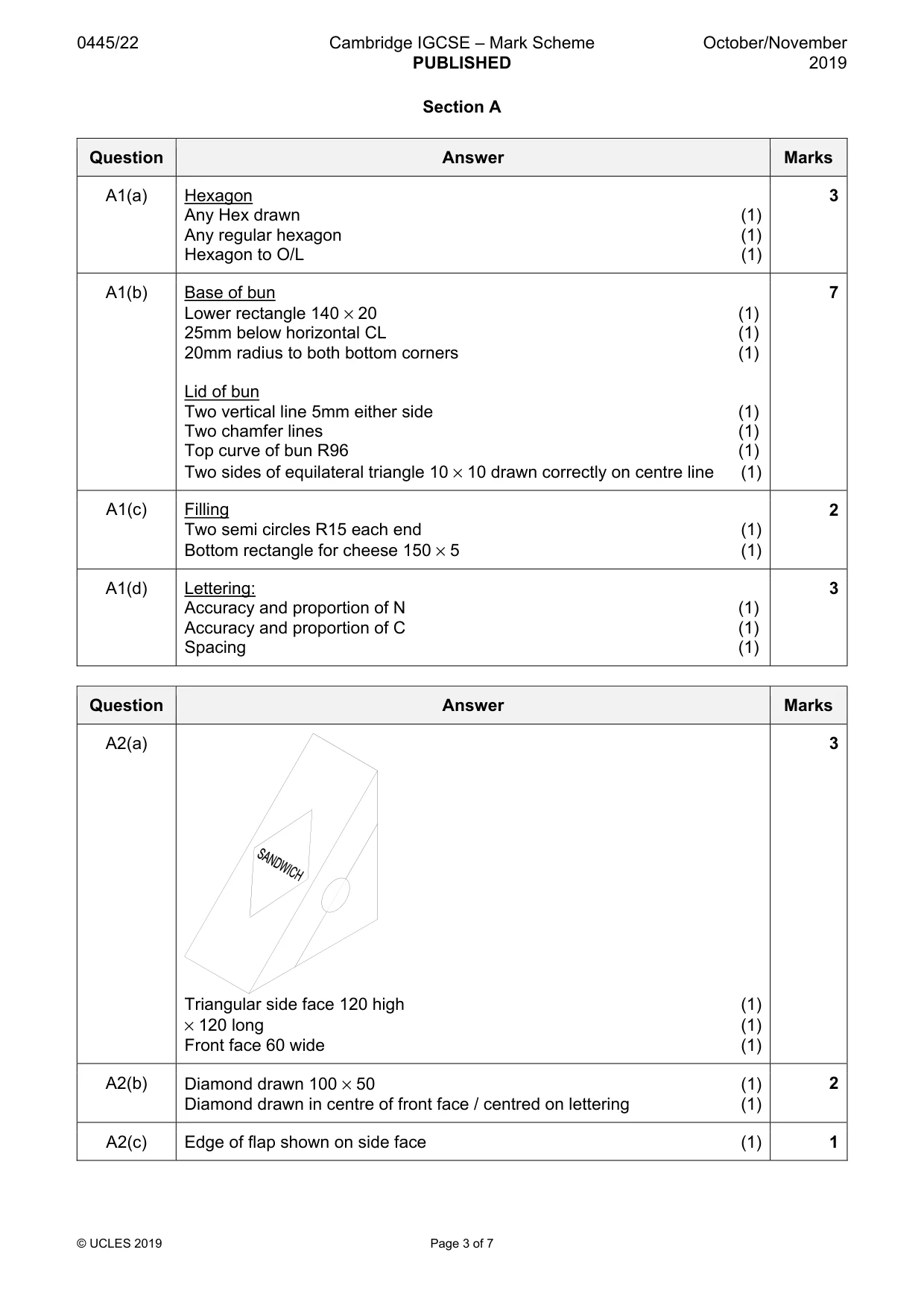 Mark scheme, page 3 of 7