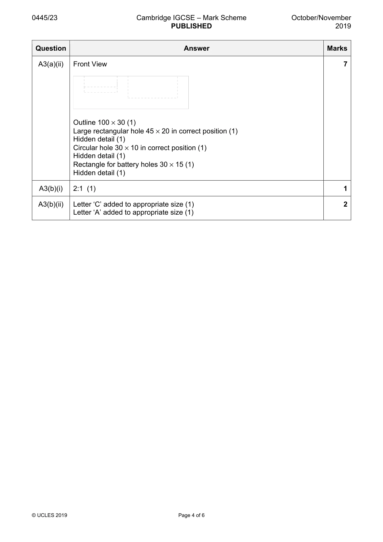 Mark scheme, page 4 of 6