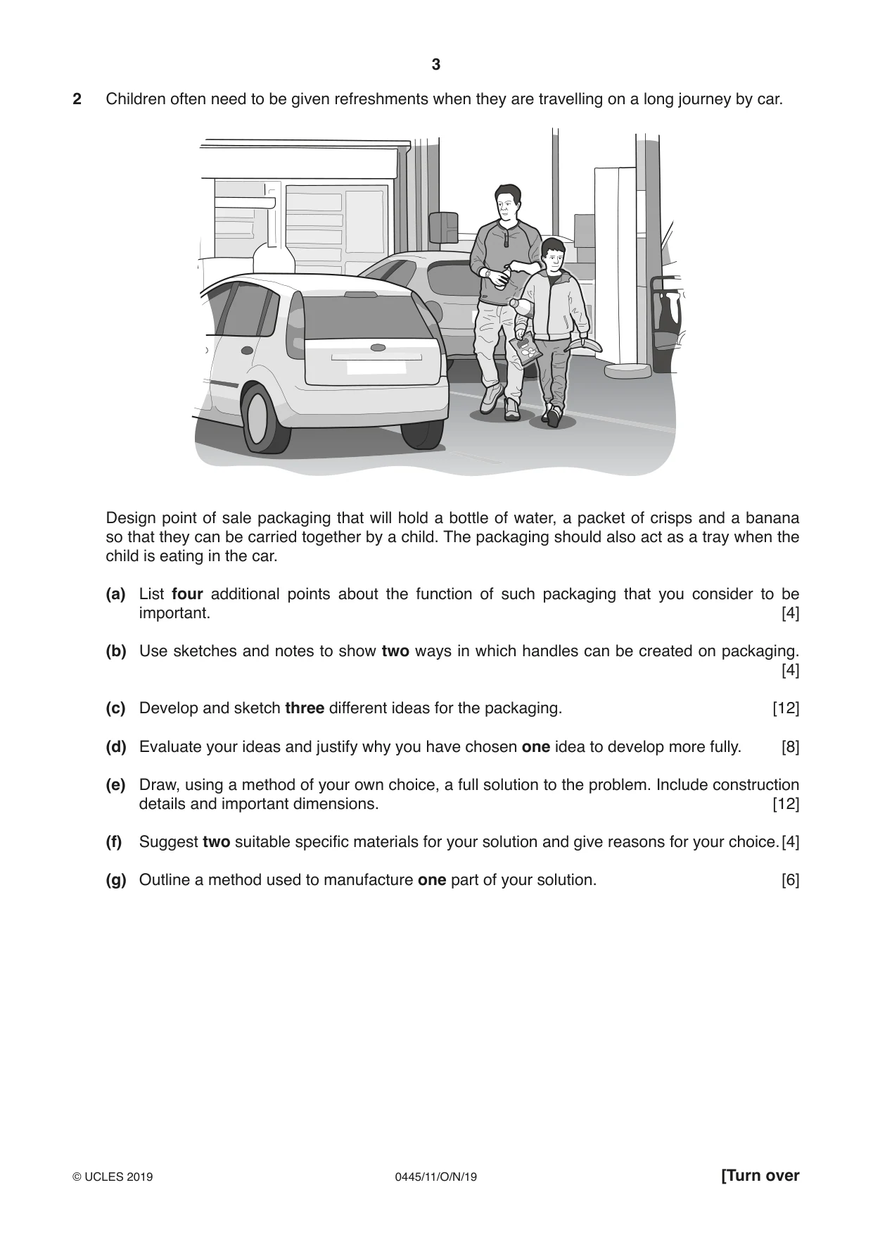 Cambridge IGCSE Design and Technology 0445 2019 Oct/Nov Paper 1 · Variant 1 question paper, page 3 of 4