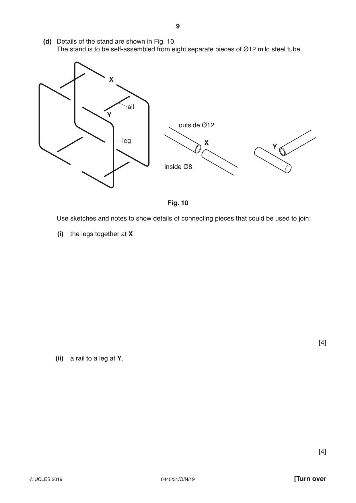 Cambridge IGCSE Design and Technology 0445 2019 Oct/Nov Paper 3 · Variant 1 question paper, page 9 of 20