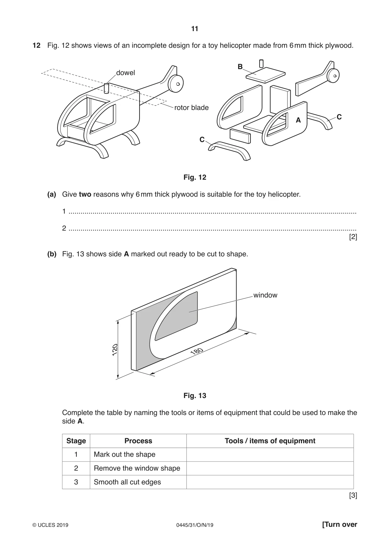 Cambridge IGCSE Design and Technology 0445 2019 Oct/Nov Paper 3 · Variant 1 question paper, page 11 of 20