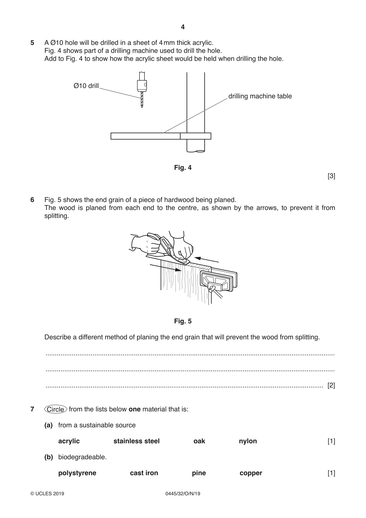 Cambridge IGCSE Design and Technology 0445 2019 Oct/Nov Paper 3 · Variant 2 question paper, page 4 of 20