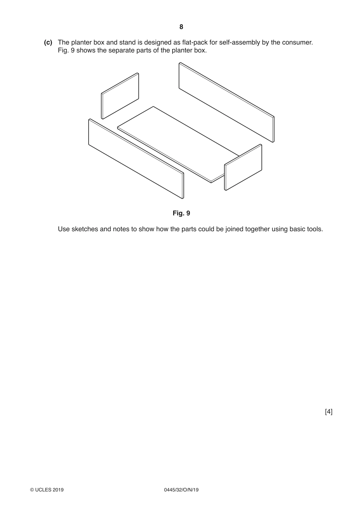 Cambridge IGCSE Design and Technology 0445 2019 Oct/Nov Paper 3 · Variant 2 question paper, page 8 of 20