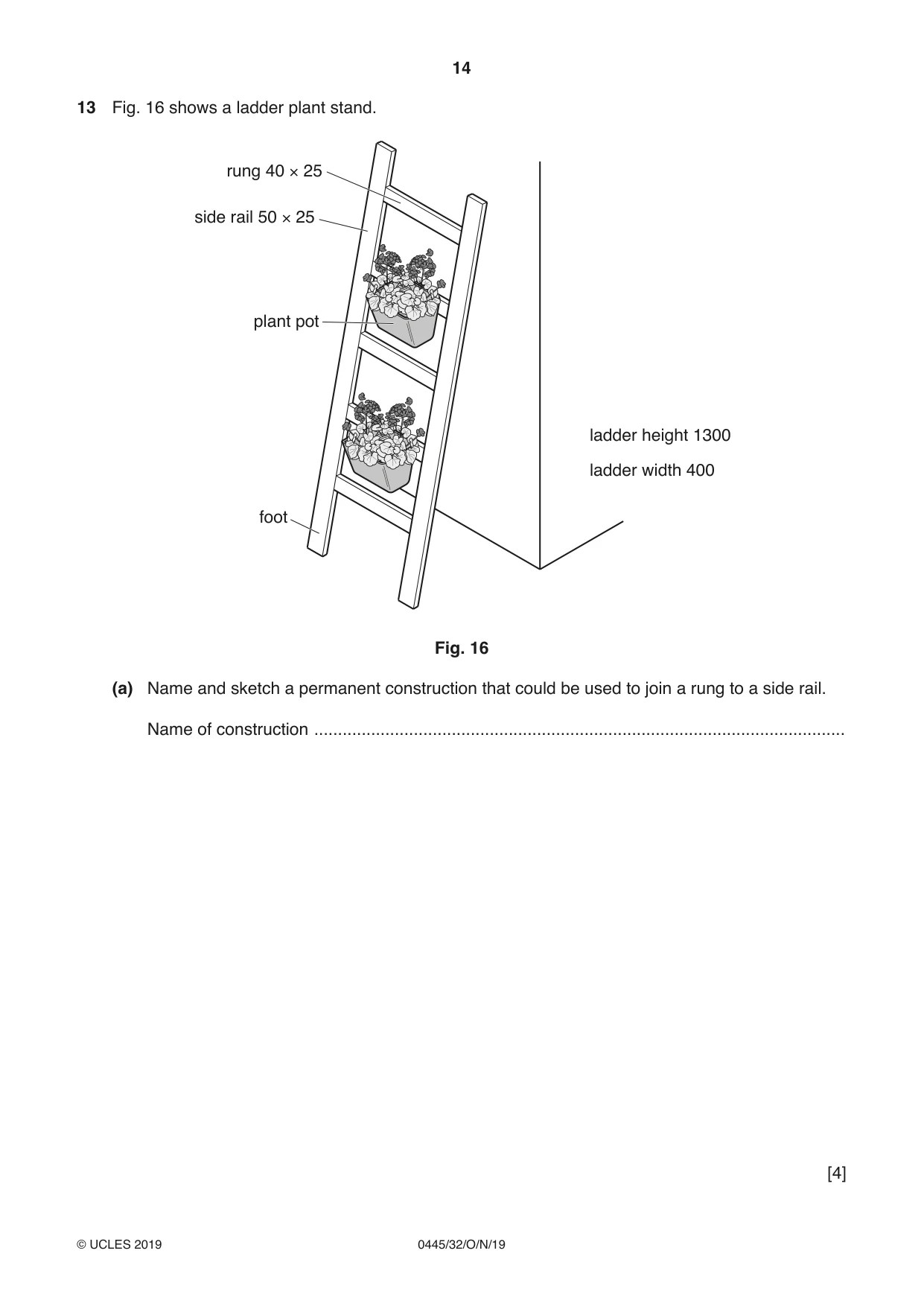Cambridge IGCSE Design and Technology 0445 2019 Oct/Nov Paper 3 · Variant 2 question paper, page 14 of 20