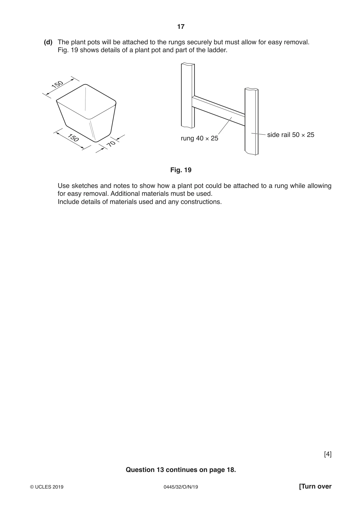 Cambridge IGCSE Design and Technology 0445 2019 Oct/Nov Paper 3 · Variant 2 question paper, page 17 of 20