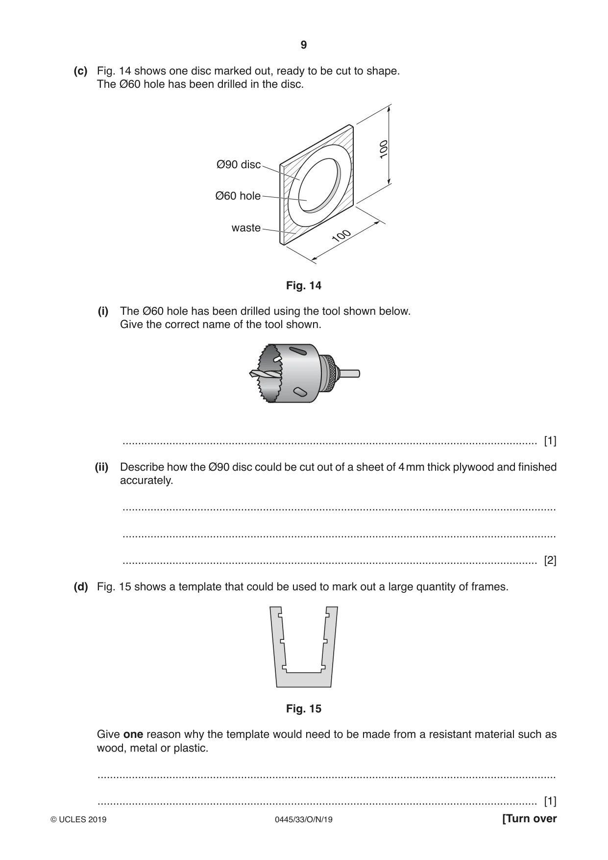 Cambridge IGCSE Design and Technology 0445 2019 Oct/Nov Paper 3 · Variant 3 question paper, page 9 of 20