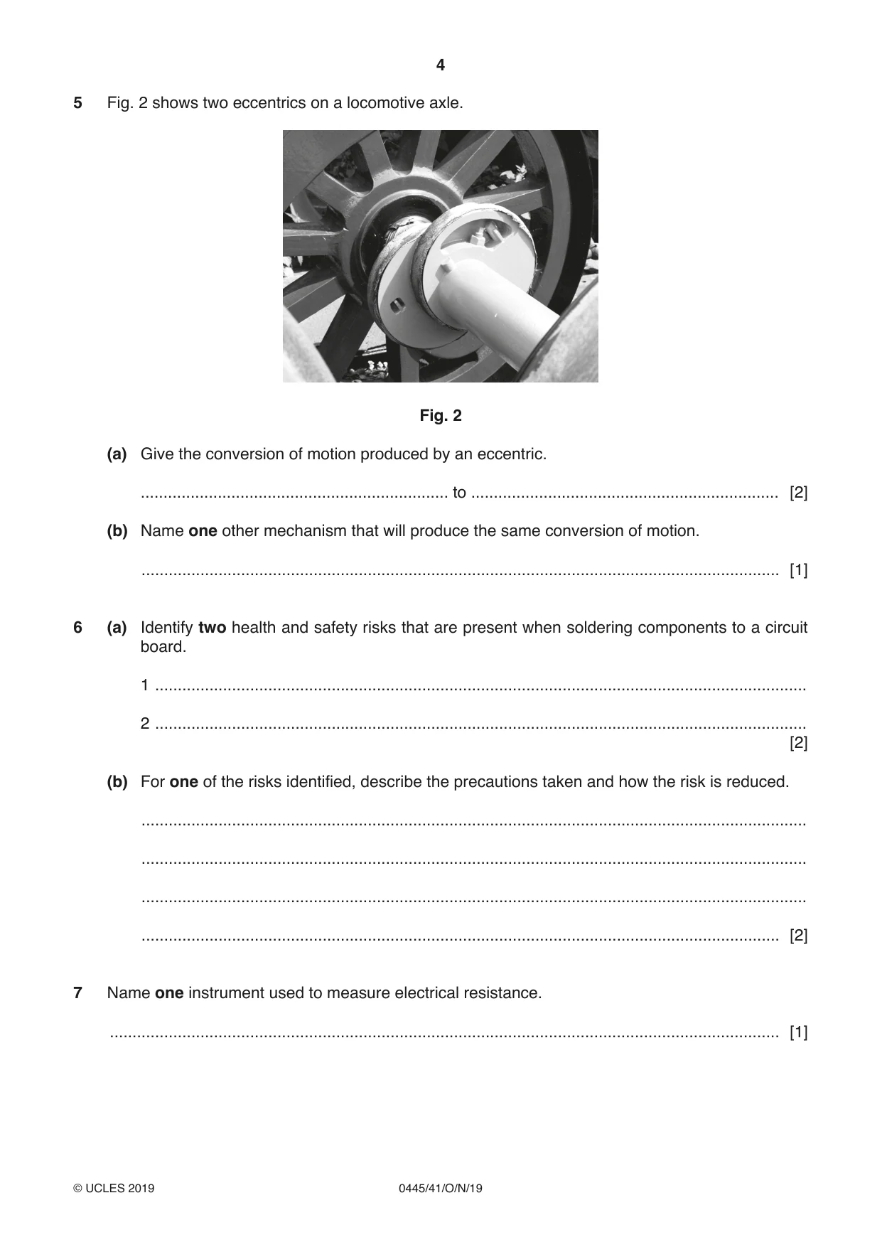Cambridge IGCSE Design and Technology 0445 2019 Oct/Nov Paper 4 · Variant 1 question paper, page 4 of 20