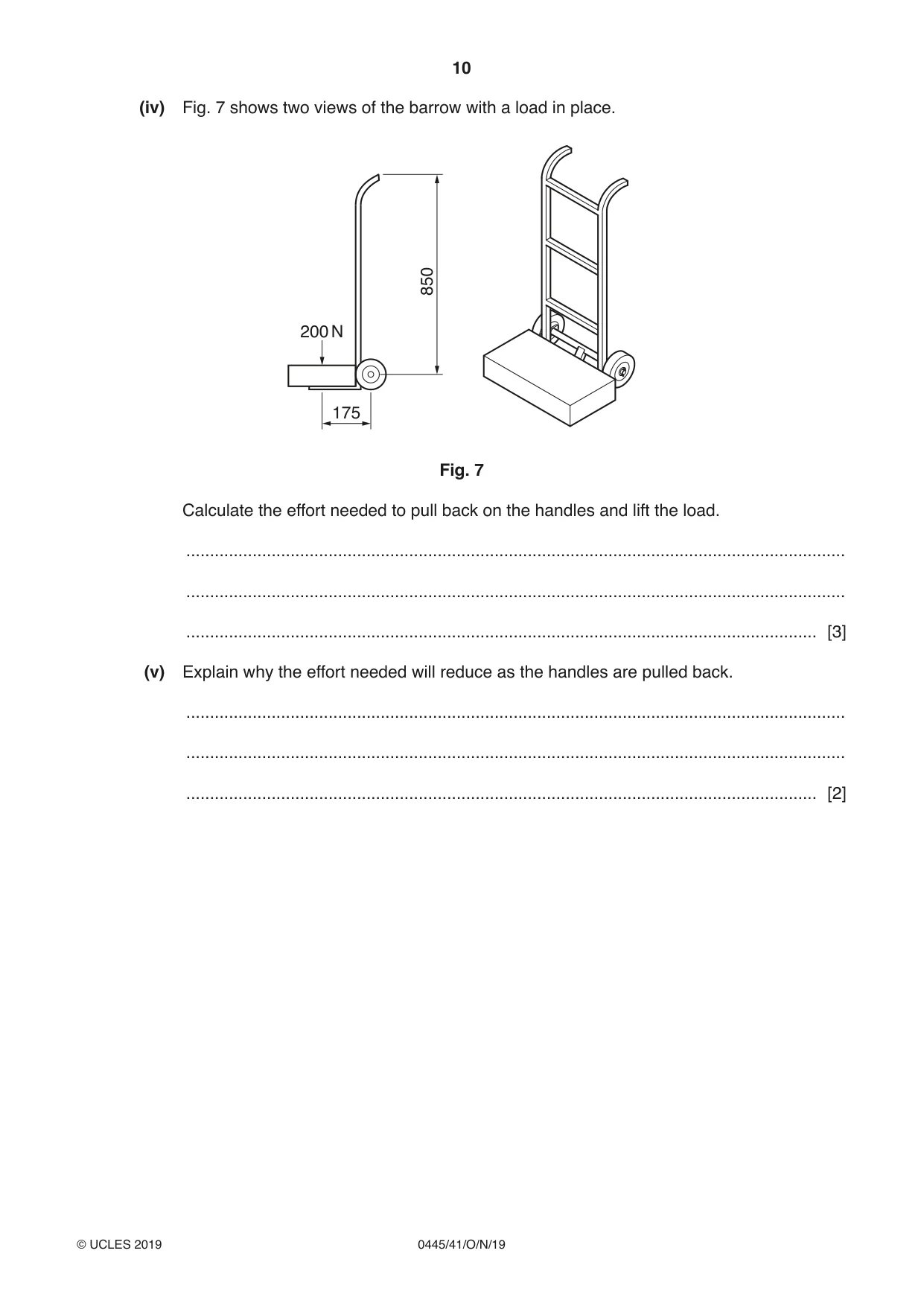 Cambridge IGCSE Design and Technology 0445 2019 Oct/Nov Paper 4 · Variant 1 question paper, page 10 of 20