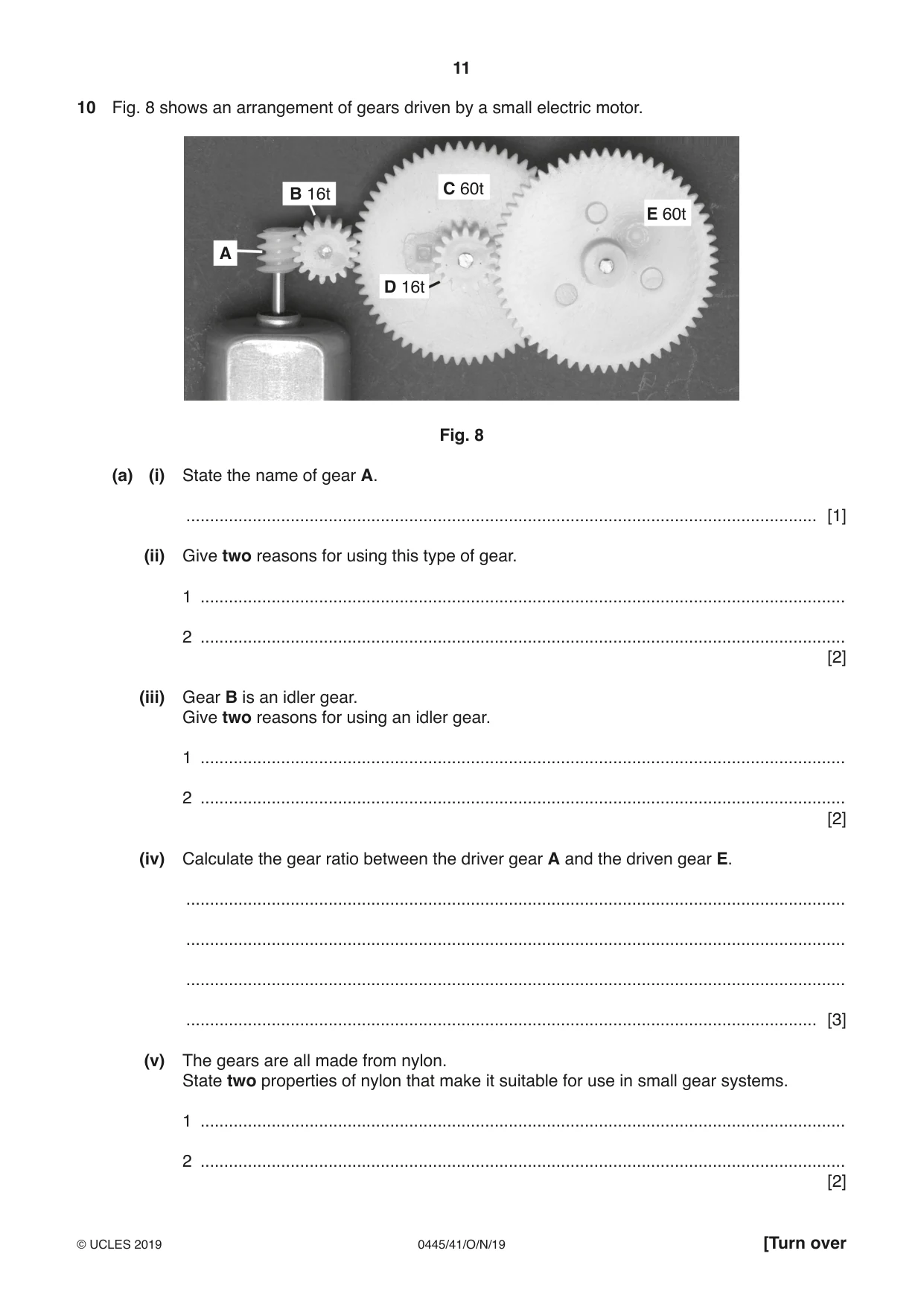 Cambridge IGCSE Design and Technology 0445 2019 Oct/Nov Paper 4 · Variant 1 question paper, page 11 of 20