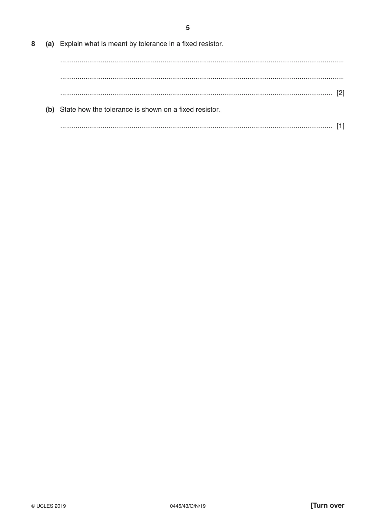 Cambridge IGCSE Design and Technology 0445 2019 Oct/Nov Paper 4 · Variant 3 question paper, page 5 of 20