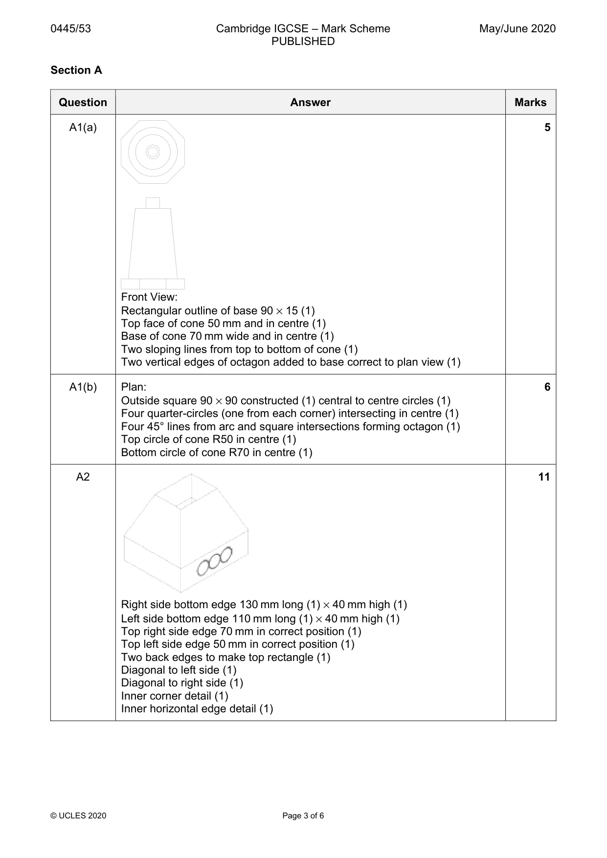 Mark scheme, page 3 of 6
