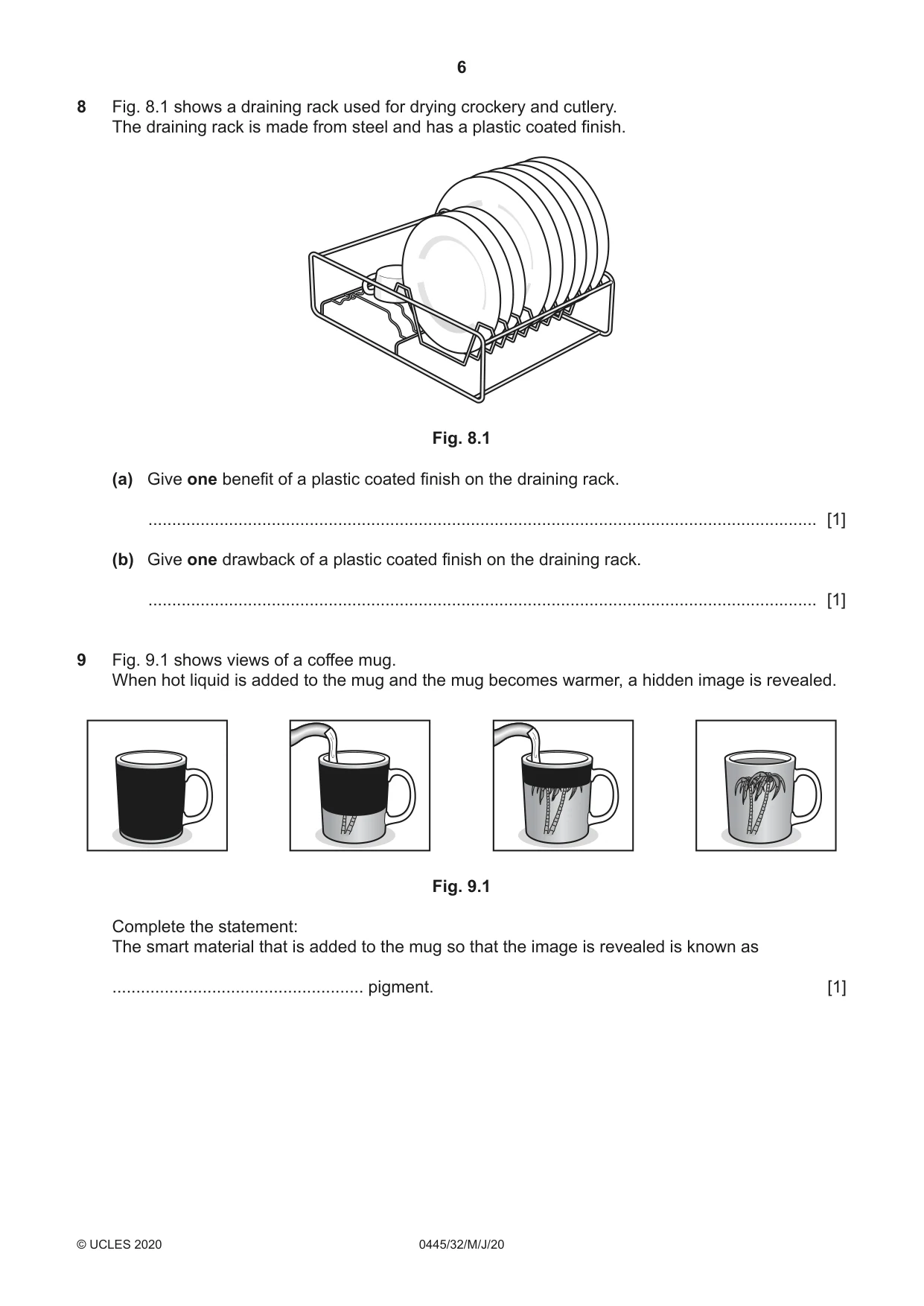Cambridge IGCSE Design and Technology 0445 2020 May/June Paper 3 · Variant 2 question paper, page 6 of 20